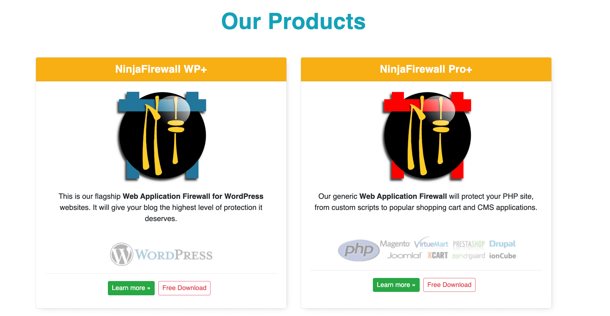 WP NinjaFirewall Produktpakete