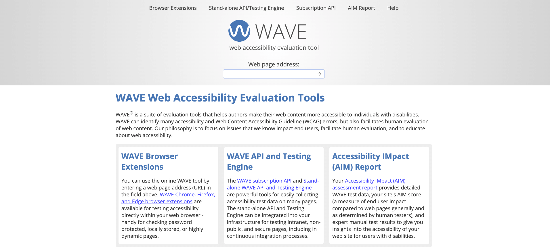 WAVE Web Accessibility Evaluation Tool